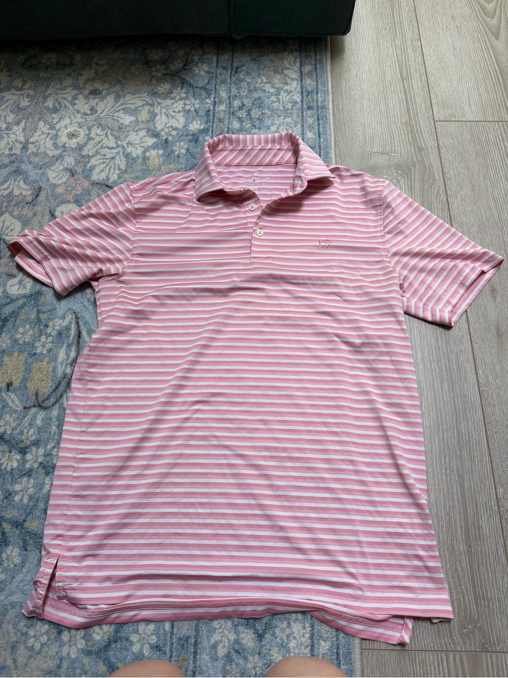 Men’s Southern Tide Brrr-eeze Driver Caravel Stripe Performance Golf Polo - Picture 2 of 5